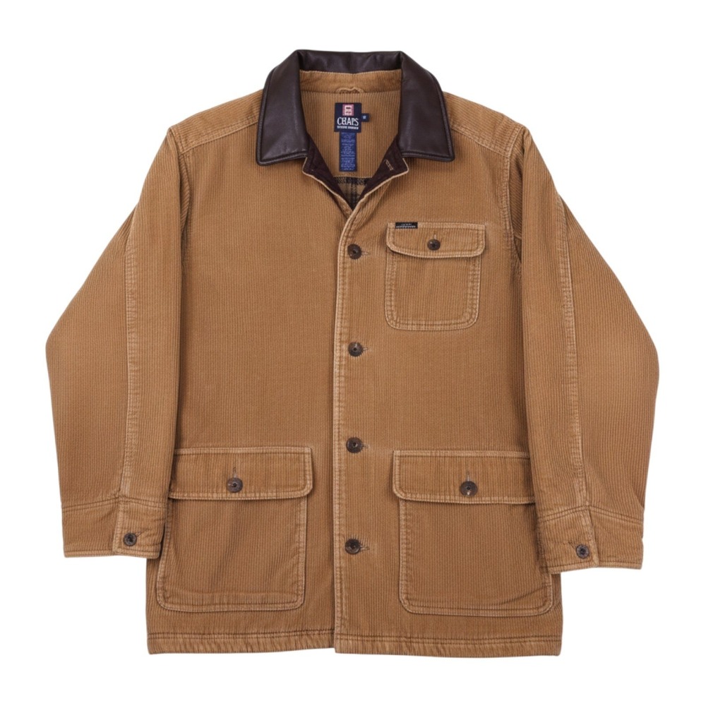 VTG Chaps Ralph Lauren Coat Men M Brown Corduroy Blanket Lined Field Barn Jacket